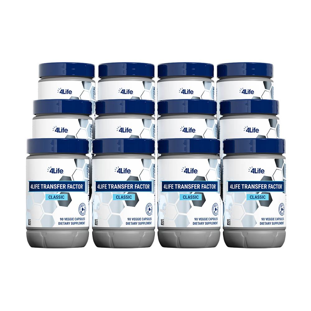 Twelve bottles of 4Life Transfer Factor Classic, 90 veggie capsules each